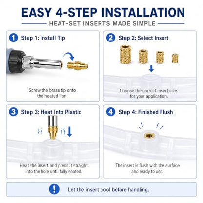 M4 Heat Set Insert Kit for 3D Printing, Threaded Inserts Inserts Screw Kit - size: M4