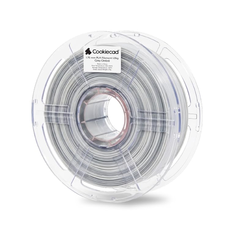 Cookiecad PLA Filament Rainbow Gradient, Grey Ombre, 1.75mm 1kg - color: Grey Ombre