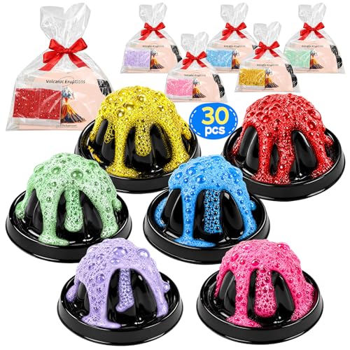30Pcs Volcano Eruption Science Kit STEM Science Experiments Bulk Party Favors Classroom Prizes Goodie Bag Stuffers Gifts Exchange for Boys and Girl (30Pcs, One Size) - color: 30pcs01