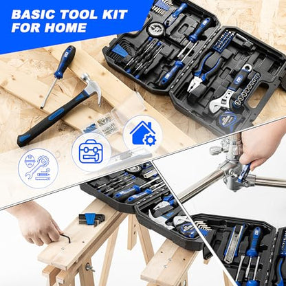 Prostormer 160-Piece Tool Set, General Household Tool Kit, Blue - color: Blue