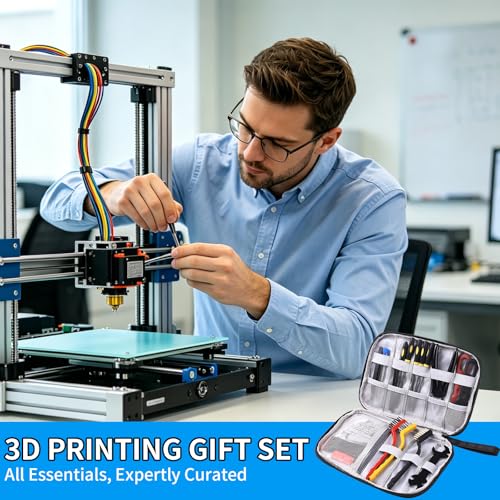 3D Printer Tool Kit 46Pcs with Nozzle Cleaning Kit & Deburring Tool - Complete Accessories Set Includes Scrapers, Brushes, Files, Wire Cutter for All FDM/SLA Printers