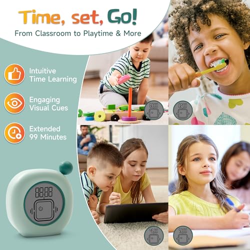 VEWINGL Visual Timer with Count Up & Countdown for Study, Work & Kitchen - color: Green