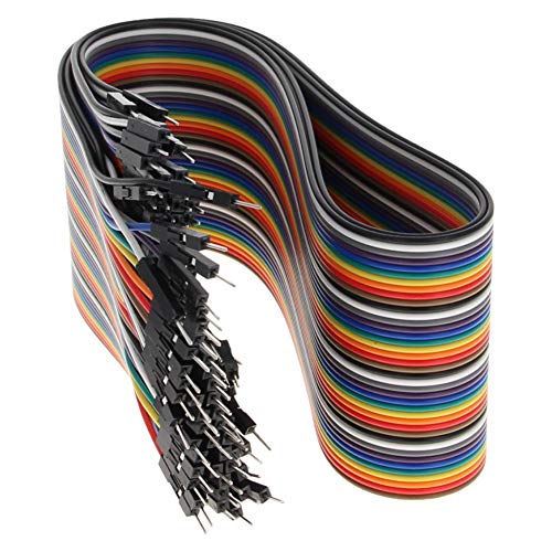 Fielect Dupont Jumper Wires Breadboard Jumper Wires Colorful Ribbon Cables 40pin 50cm Long Male to Male 1Pcs - color: M/M, size: 50cm 1PCS