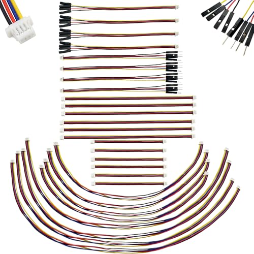Dupont Connector Kit I2C Qwiic Cable Kit Stemma QT Wire for SparkFun Development Boards Sensor Board Breakout Breadboard 4 Pin Sh1.0 Connector 28PCS - size: 28PCS