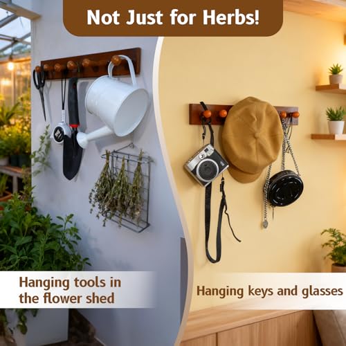 Tnstbiee Hanging Herb Drying Rack, Space - Saving Design Holds 7 Bouquets - color: Herb Drying Rack-Small Spaces