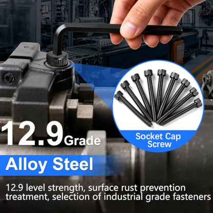 330Pcs M3 x 30mm Hex Socket Head Cap Screws with Nuts and Washers - color: BK-M3 x 30mm
