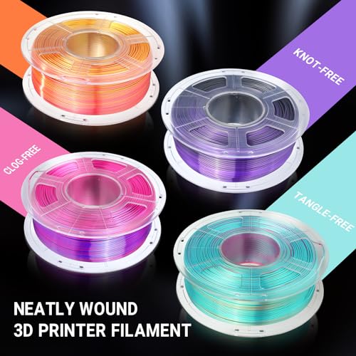 SUNLU Silk Triple Color Pla Filament, Silk PLA 3D Printer Filament 1.75mm, Shiny Silk Texture, Dimensional Accuracy +/- 0.02mm, 1KG Spool (2.2 lbs), PLA Silk Triple Color (Red Yellow Blue) - color: Silk Pla Triple Red Yellow Blue