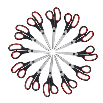 Lichamp 12pc 8.5" Multipurpose Scissors Comfort Grip Office/School/Home/Art