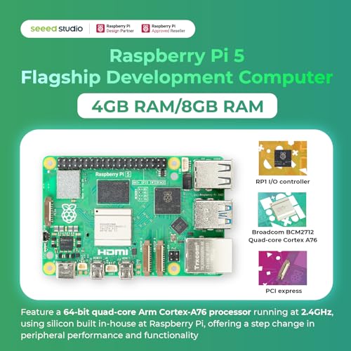 Seeed Studio Raspberry Pi 5 Starter Kit - 4GB RAM，128GB Micro SD Card pre-Loaded with 64-bit Raspberry Pi OS - size: 4GB Starter Kit