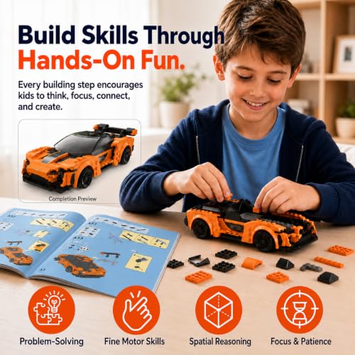 WISEPLAY Remote Control Car Building Kit, STEM Programmable App Controlled RC Building Toys for Boys & Girls 6-12