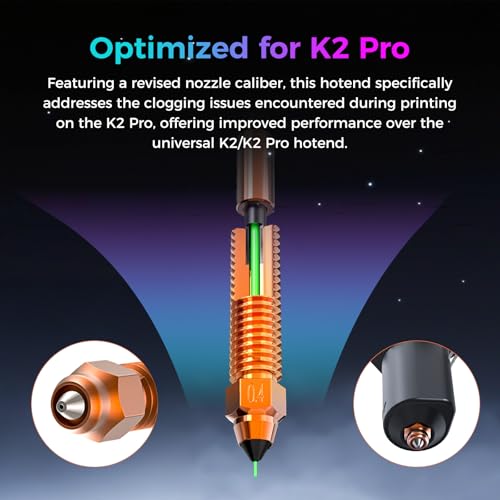 Creality Official K2 Pro Ceramic Heating Block Hotend Kit, Unicorn Quick Swap Nozzle Kit, 300°C High Temperature Resistant, Original All-Metal Integrated Kit for Creality K2 Pro Combo 3D Printer - style: K2 Pro