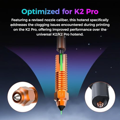 Creality Official K2 Pro Ceramic Heating Block Hotend Kit, Unicorn Quick Swap Nozzle Kit, 300°C High Temperature Resistant, Original All-Metal Integrated Kit for Creality K2 Pro Combo 3D Printer - style: K2 Pro