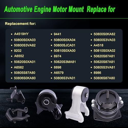 Set of 5 Engine Motor Mount Compatible with 1999-2004 Odyssey 3.5L - size: 1999-2004 Odyssey 3.5L V6
