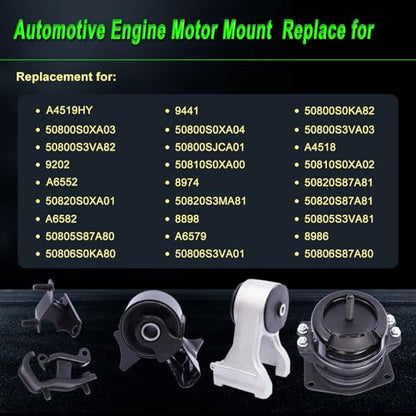 Set of 5 Engine Motor Mount Compatible with 1999-2004 Odyssey 3.5L - size: 1999-2004 Odyssey 3.5L V6
