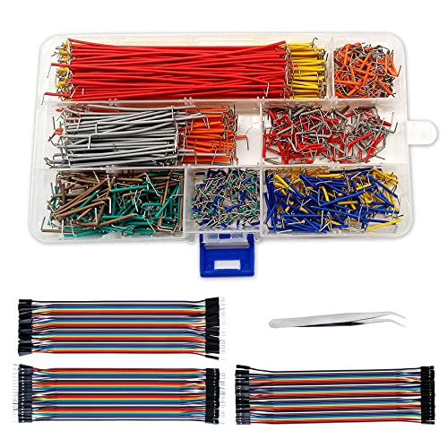 840 Pcs Breadboard Jumper Wire Cables for Arduino, 14 Values, 2 mm/0.08"-125 mm/4.92" U-Shape Magnetic Jumper Wires Assortment kit & 120Pcs 20cm/8 inch Length Dupont Cable Assorted Kit - size: 840pcs Jumper Wires + 120pcs Dupont Cable