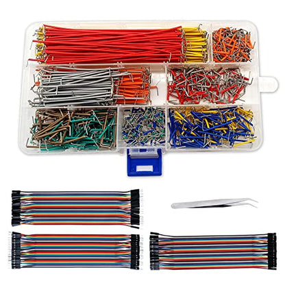 840 Pcs Breadboard Jumper Wire Cables for Arduino, 14 Values, 2 mm/0.08"-125 mm/4.92" U-Shape Magnetic Jumper Wires Assortment kit & 120Pcs 20cm/8 inch Length Dupont Cable Assorted Kit - size: 840pcs Jumper Wires + 120pcs Dupont Cable