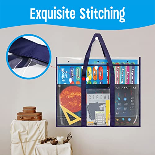 2 Pack Bulletin Board Poster Art PVC Storage Pocket Chart with Accessories’ Pocket (30.5" x 24.8") - size: 2 Pack (30.5" x 24.8")