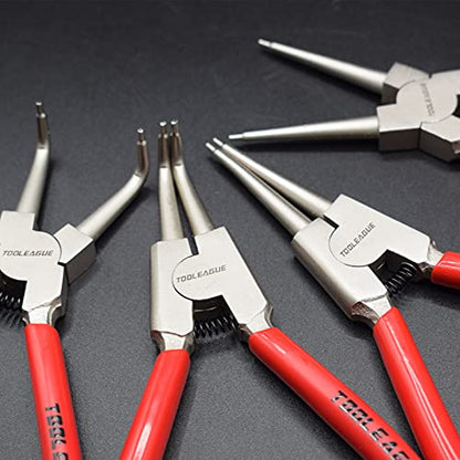 TOOLEAGUE 13" Large Snap Ring Pliers Set, Long Circlip Pliers Kit, 4 Pcs - size: 13 inches (Bent/Straight, Internal/External, 4Pcs)