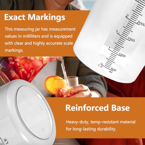 3 Set Plastic Measuring Cups for Liquids with Handle, 500/1500/3500 ML Clear & Strong Measuring Pitcher, Large Measure Cup for Motor Oil, Liquid Mixing, Kitchen, Baking Cooking, (3500ML) - size: 3500ML