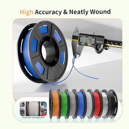 CREALITY 250g PETG Filament Bundle, 1.75mm 3D Printer Filament, 8 spools - color: Black+blue+white+grey+transparent+red+green+orange