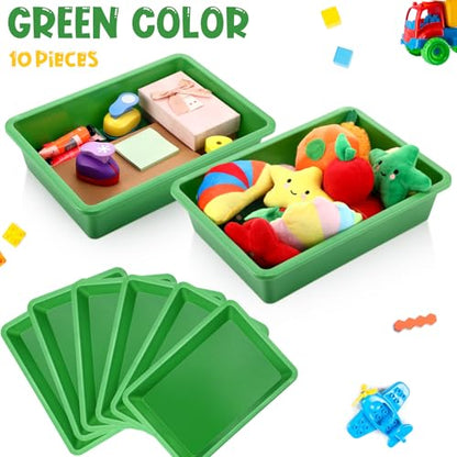 Hoteam 10 Pack Flat Bins Paper Trays,Green,13.78 X 9.84 X 3.15 Inch - color: Green, size: 13.78 x 9.84 x 3.15 Inch