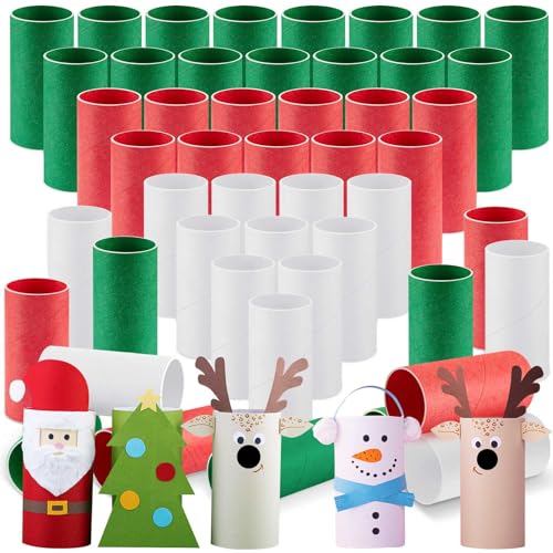 Henoyso 100 Pack Toilet Paper Rolls, 1.57 x 3.74 Inch, Green, Red, White - color: Green, Red, White, size: 1.57 x 3.74 Inch
