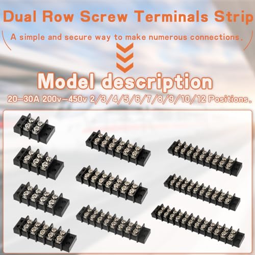 2Pcs 12 Circuits Dual Row Screw Terminal Strip with 66Pcs Connector - style: 12 Circuits