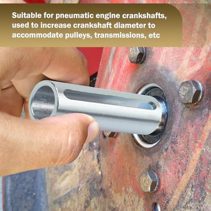 3/4" to 1" Shaft Adapter Pulley, Stainless Steel Crank Shaft Sleeve Adapter, W/Step Key Gas Engine Pulley Crank Shaft Sleeve Adapter Pulley Bore Reducer Bushing Sheave & Key Predator (Silver)