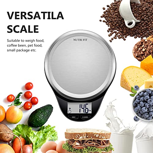 NUTRI FIT Food Scale Digital Kitchen Scale Weight Grams and Ounces Black - color: State Black