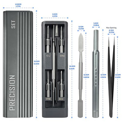 49 in 1 Electronics Precision Screwdriver Set, Professional Magnetic Repair Tool Kit with Stainless Steel Handle and 20 Bits for Computer, PC, iPhone, Laptop, Watch, Xbox, PS5, Ring Doorbell