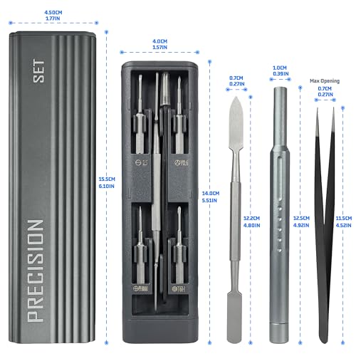 49 in 1 Electronics Precision Screwdriver Set, Professional Magnetic Repair Tool Kit with Stainless Steel Handle and 20 Bits for Computer, PC, iPhone, Laptop, Watch, Xbox, PS5, Ring Doorbell
