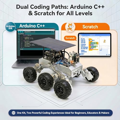 SunFounder GalaxyRVR Mars Rover STEM Kit for Arduino, Compatible with Uno R3, Rocker-Bogie Suspension,Scratch,C,Camera, FPV, for Students, Educators, Engineers