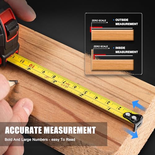 HAUTMEC 3pc Small Mini Tape Measure 10ft, Keychain Measuring, Metric and Imperial Scales, Retractable Pocket Measurement Suitable for Homeowners, HT0252