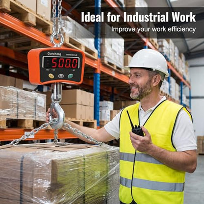 Digital Hanging Scale Industrial Crane Scale with Precision Sensor Suitable for Farm Weighing (500kg/1100lb)