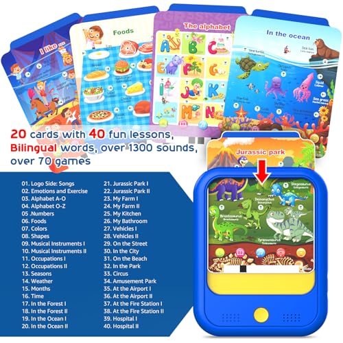Qiaojoy Kids Learning Tablet Educational Learning Pad for Toddlers 2-5 - color: Blue