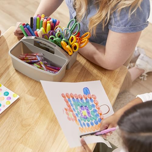 ECR4Kids 3-Compartment Small Storage Caddy Organizer, 6-Pack, Grey - color: Grey