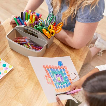 ECR4Kids 3-Compartment Small Storage Caddy Organizer, 6-Pack, Grey - color: Grey