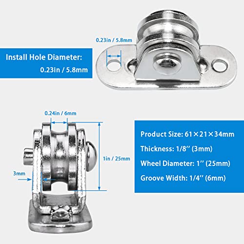 Small Pulley Block Silent Wall Mount Pulley Wheel