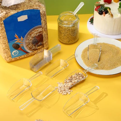 Sawysine 12 Pcs 5.5'' Mini Clear Plastic Acrylic Scoops Multi Purpose