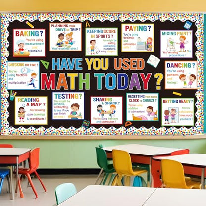 Pajean 85 Pcs Math Bulletin Boards Daily Math Classroom Decor, Daily - style: Daily