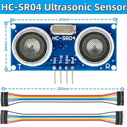 2 Pcs HC-SR04 Ultrasonic Sensor Module with Mounting Bracket