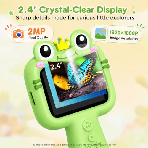 Toy Borescope Camera for Kids - STEM Science Educational Toy for 4 5 6 7 8 9 10 Years Old Kids Birthday Gift, 2.4‘’ Kid Scope Camera for Outdoor Adventures & Nature Discovery (Green) - color: Green