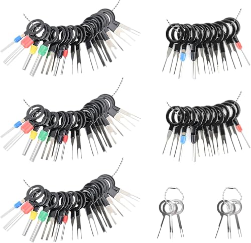 Terminal Removal Tool Kit 82 Pcs Depinning Tool Electrical Connector Pin Removal Tool Kit Pin Extractor Tool Set Wire Terminal Release Tool for Automotive Car Household Devices - color: 82 PCS(Bag Storage)