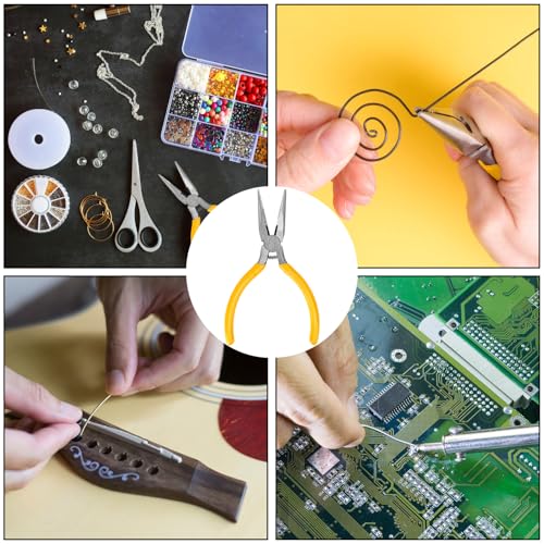 15 Pack Mini Needle Nose Pliers, 5 Inch Thin Needle Nose Pliers, Small Spring Loaded Nose Pliers for Precision Crafting, Jewelry Making & More