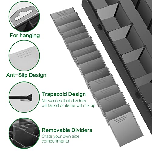Gbivbe Large 24 Grids Plastic Organizer Box Adjustable Dividers,Clear Storage Box for Jewelry, Art DIY Crafts, Washi Tapes, Beads and Small Parts(Black, 2Pack) - color: Black-2