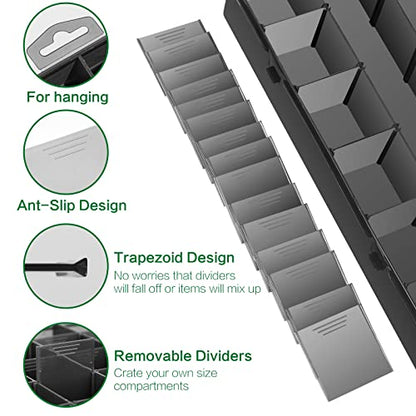 Gbivbe Large 24 Grids Plastic Organizer Box Adjustable Dividers,Clear Storage Box for Jewelry, Art DIY Crafts, Washi Tapes, Beads and Small Parts(Black, 2Pack) - color: Black-2
