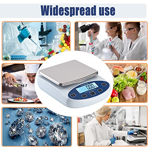 Lab Scale Balance Electronic Scales 5000g*0.01g high Precision Laboratory Digital Analytical Balance Gram Scale 0.01g Accuracy Digital Scientific Scale【Includes 500g*2 Weights】