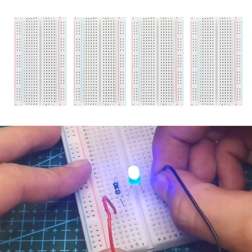 6pcs 400 Point Breadboard Kit, Solderless PCB Breadboard Prototype Circuit Kit for Arduino Project Small Bread Board Electronics for Circuits PCB Prototype Board.