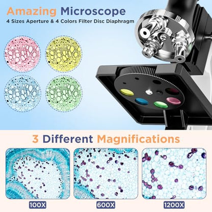 100X-1200X Kids Microscope Kit for Children: Compound Microscope for Kid