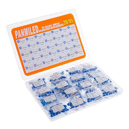 35 Values 600 Pieces High Voltage Ceramic Disc Capacitor Kit 250V 400V 1KV - style: 250V-1KV 600PCS